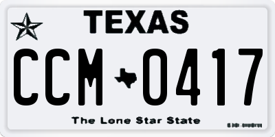 TX license plate CCM0417