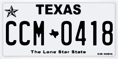 TX license plate CCM0418