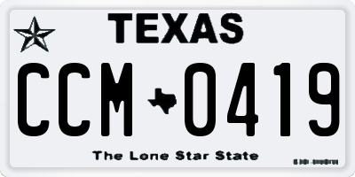 TX license plate CCM0419