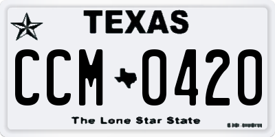 TX license plate CCM0420