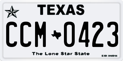 TX license plate CCM0423