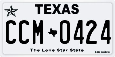 TX license plate CCM0424