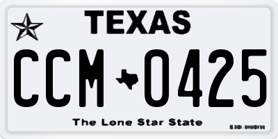 TX license plate CCM0425