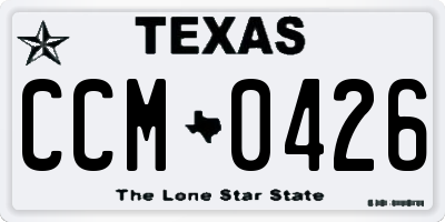TX license plate CCM0426