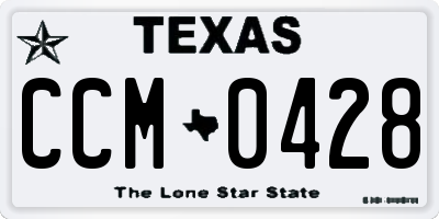 TX license plate CCM0428