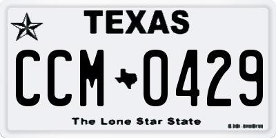 TX license plate CCM0429