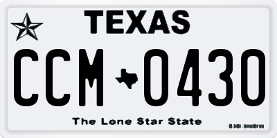TX license plate CCM0430