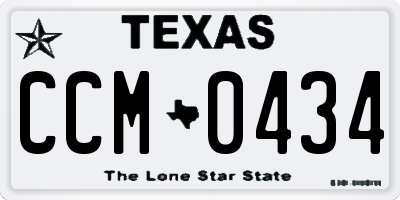 TX license plate CCM0434