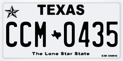 TX license plate CCM0435