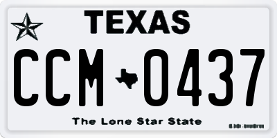 TX license plate CCM0437