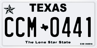 TX license plate CCM0441