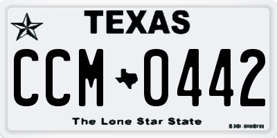 TX license plate CCM0442