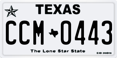 TX license plate CCM0443