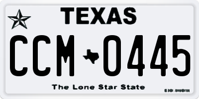 TX license plate CCM0445