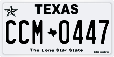 TX license plate CCM0447