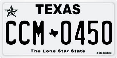 TX license plate CCM0450