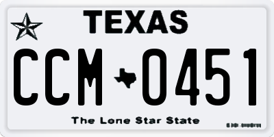 TX license plate CCM0451