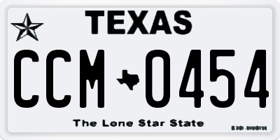 TX license plate CCM0454