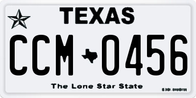 TX license plate CCM0456
