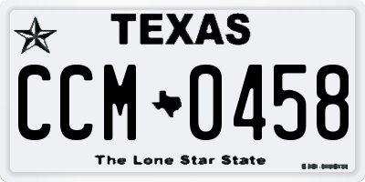 TX license plate CCM0458