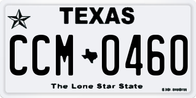 TX license plate CCM0460