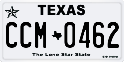 TX license plate CCM0462