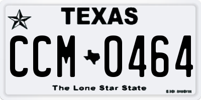 TX license plate CCM0464