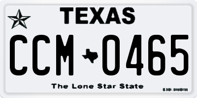 TX license plate CCM0465