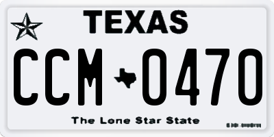 TX license plate CCM0470