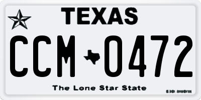 TX license plate CCM0472