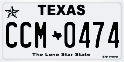 TX license plate CCM0474