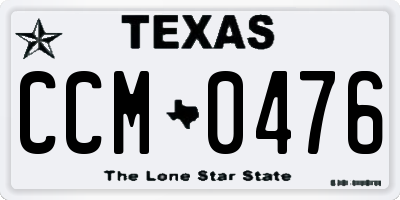 TX license plate CCM0476