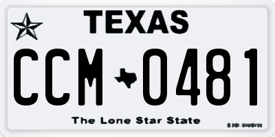 TX license plate CCM0481