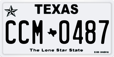TX license plate CCM0487