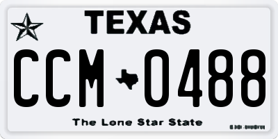 TX license plate CCM0488