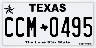 TX license plate CCM0495