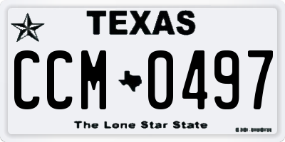 TX license plate CCM0497
