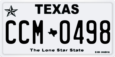 TX license plate CCM0498