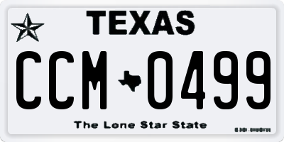 TX license plate CCM0499