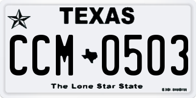 TX license plate CCM0503