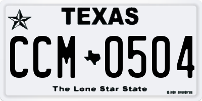 TX license plate CCM0504