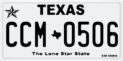 TX license plate CCM0506