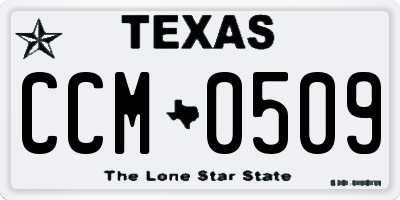 TX license plate CCM0509