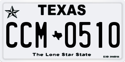 TX license plate CCM0510