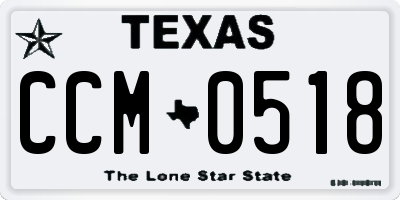 TX license plate CCM0518