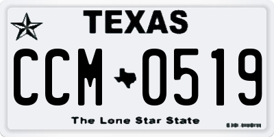 TX license plate CCM0519