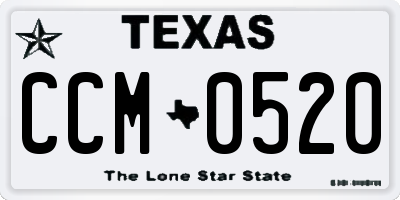 TX license plate CCM0520