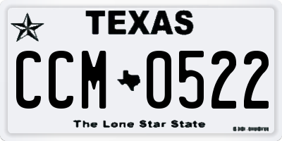 TX license plate CCM0522