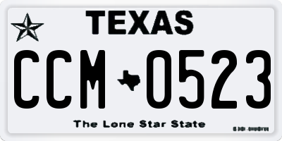 TX license plate CCM0523