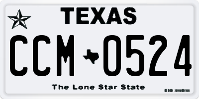 TX license plate CCM0524